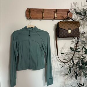 Dusty Teal Lululemon define cropped jacket
